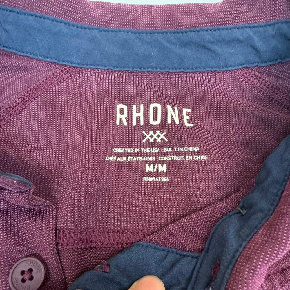 Rhone Polo Shirt Mens Medium Maroon Activewear‎ Performance Golf Gorpcore